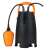Acquaer AKS-250PW submersible pump, black, with float switch and handle, back view