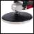Close-up of the Einhell CC-PO 1100/1E electric polisher's base plate and polishing pad