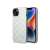 Karl Lagerfeld Monogram Iridescent iPhone 14 Plus tok, ezüst, ferde nézet