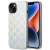Karl Lagerfeld Monogram Iridescent iPhone 14 Plus tok, ezüst, ferde nézet