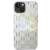 Karl Lagerfeld Monogram Iridescent iPhone 14 Plus tok, ezüst, elülső nézet