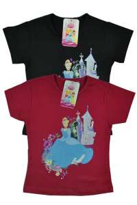 Disney Cinderella girls' t-shirt set, black and red t-shirts with Cinderella print - Kids' T-Shirt