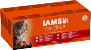IAMS Cat Delights – Land & Sea – Aszpikos – Multipack (48 x 85 g) 31495677 Macskaeledelek - 48 db