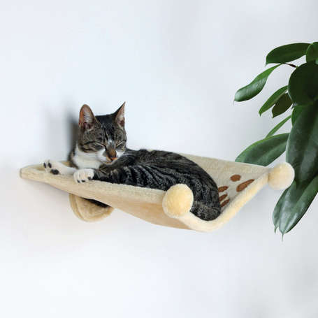 Trixie falra szerelhető plüss borítású bézs macskaágy (42 x 41 cm)