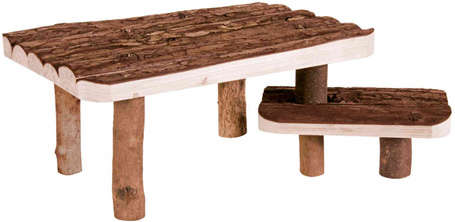 Trixie asztal formájú fa bújó platform fellépővel nyulaknak, tengerimalacoknak (37 × 17 × 28 cm) 31496175