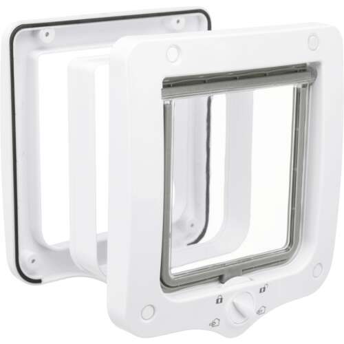 Trixie fehér macska ajtó alagút elemmel, 4 utas kivitelben (20 x 22 cm)