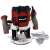 Einhell TE-RO 1255 E router, red and black, with dust extraction, on white background