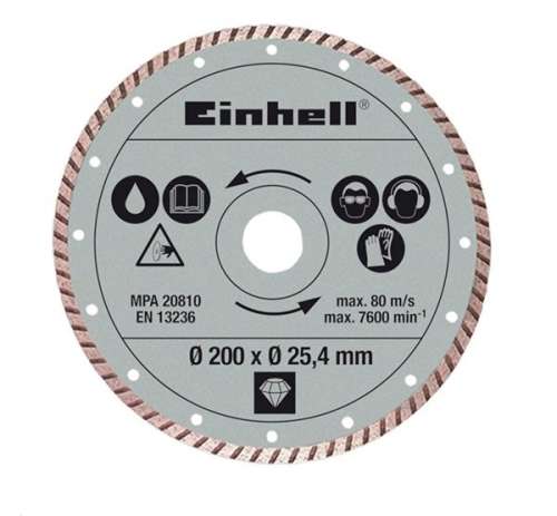 Disc de tăiere cu diamant Einhell 200 mm (segmentat)