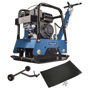 Scheppach HP 2500s 125 kg vibratoare de placă cu roți, covor de cauciuc și accesorii - Scheppach
