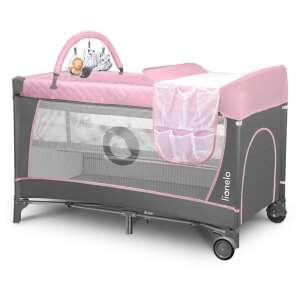 Lionelo Flower multi-functional travel cot in flamingo grey-pink color - Lionelo Travel Cot