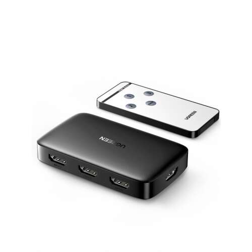 Ugreen CM332 prepínač HDMI s diaľkovým ovládaním, čierny