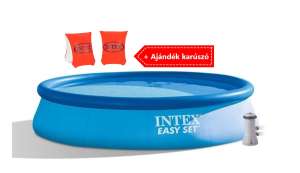 Intex EasySet Aufblasbares Pool Set mit Wassersprudler 396x84cm (28142GN)+Geschenk Schwimmbad 31520145 Gartenpools