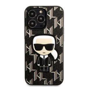 Elölnézet a Karl Lagerfeld iPhone 13 Pro tokról Ikonik Karl rátéttel - Karl Lagerfeld Telefontok