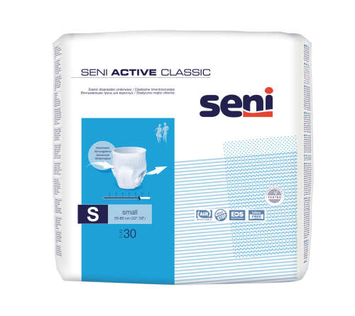Seni Active Classic adult incontinence briefs, small size, 30 count