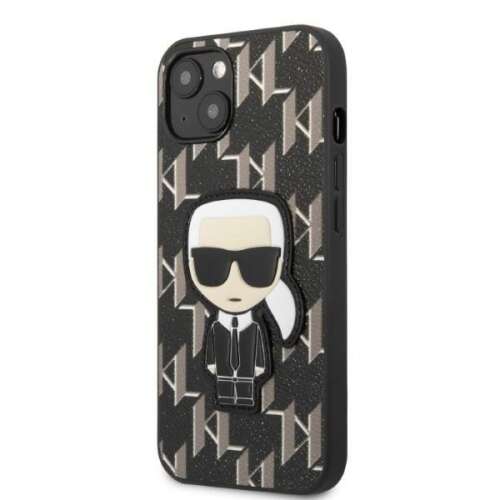 Karl Lagerfeld Monogram Ikonik Patch iPhone 13 mini tok, fekete