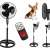 Volteno black standing fan collage with dog and remote