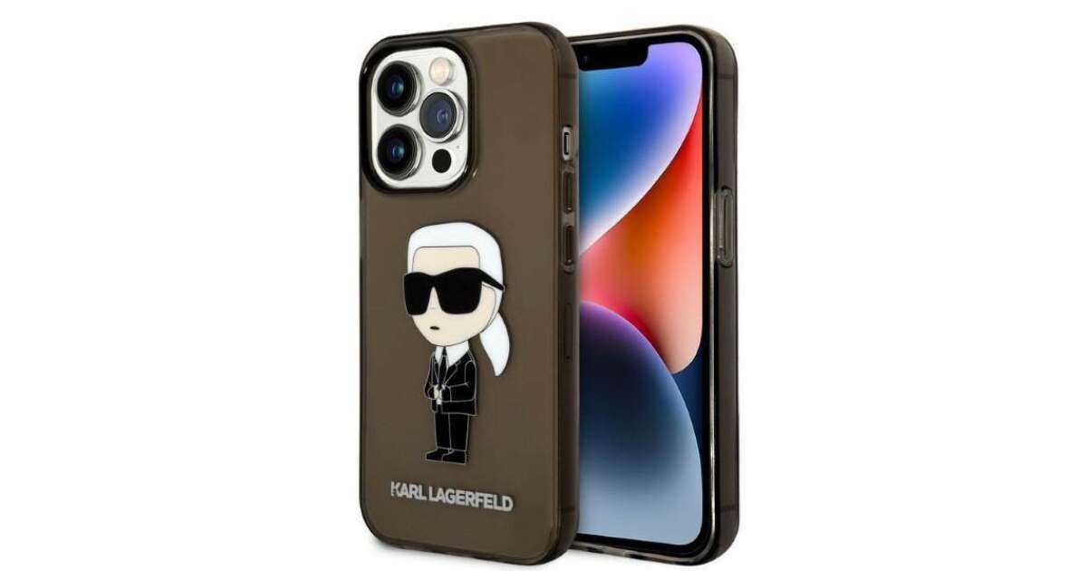 Karl Lagerfeld KLHCP14XHNIKTCK - Custodia rigida per iPhone 14 Pro Max 6,7, colore: Nero