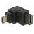 Delock USB 2.0 Micro-B male to Micro-B female adapter, black, right angle