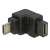 Delock USB 2.0 Micro-B Stecker auf Buchse Adapter, schwarz, rechtwinklig