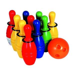 Plastik Bowling-Set mit 10 Kegeln und einem Ball, perfekt für drinnen oder draußen - Dorex