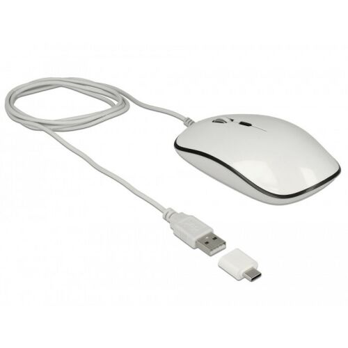 Delock 4 gombos USB-A és USB-C optikai egér - Egér