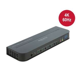 Delock HDMI KVM switch 4K 60 Hz USB 3.0-vel és audióval