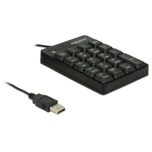 Delock USB numerická klávesnica s 19 klávesami (čierna)