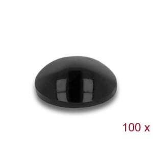 Delock öntapadós gumi lábak, 5x2mm, 100 db, fekete, bútorláb védő - Adatkábel