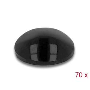 Delock fekete öntapadós gumi alátétek, 8x3mm, 70 darab, bútorláb védők - Adatkábel