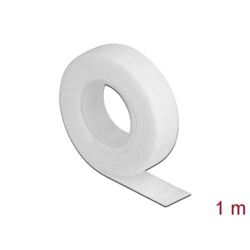 Delock Klettband weiß Klebebandrolle Hx 1 m x B 13 mm