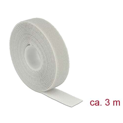 Delock Bandă autoadezivă cu scai gri, 3 m x 20 mm (Î x L), rolă