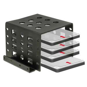 Delock 4x 2.5" - 3.5" meghajtókeret, fekete, négy SSD-vel - Külső merevlemez ház