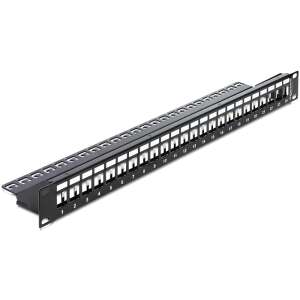Delock 19-inch 24-port Keystone patch panel with strain relief - Computers and Accessory