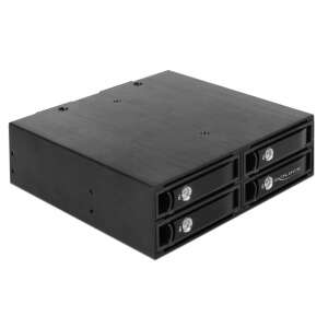 Delock 5.25 hüvelykes mobil rack 4 x 2.5 hüvelykes SATA/SAS HDD/SSD-hez, 12 Gb/s - Külső merevlemez ház