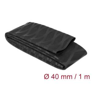 Delock heat shrink tubing with X-pattern, non-slip, black, 1 meter x 40 mm - Electrical Installation