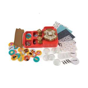 Harry Potter kitűző készítő szett a Clementonitól, tartalmaz présgépet, tűket és különböző mintákat - Clementoni