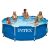 Family enjoying Intex Metal Frame Pool, summer swimming