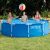 Family playing in Intex Metal Frame Pool, summer fun with beach ball