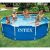 Family enjoying Intex Metal Frame Pool, summer fun