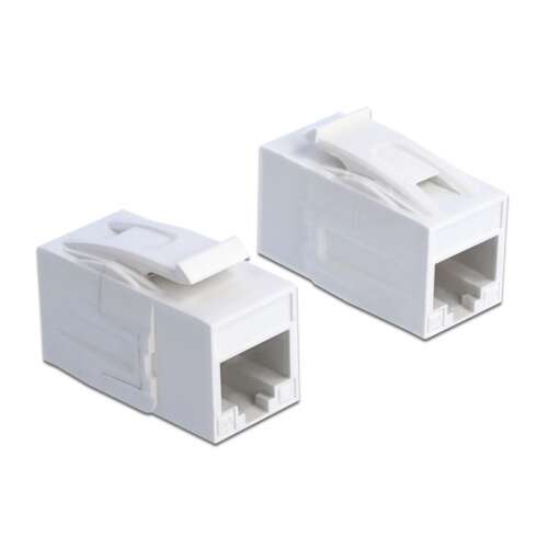 Delock Keystone modul, RJ45-aljzat > RJ45-aljzat, Cat.6A UTP, fehér 91249066 - Keystone modul