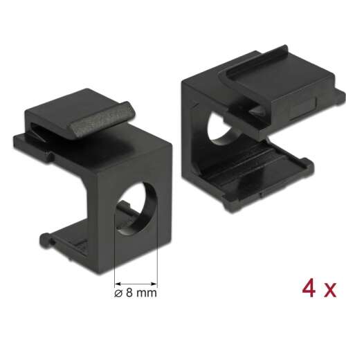 Delock Keystone schwarze Abdeckung mit 8 mm Loch, 4 Stück
