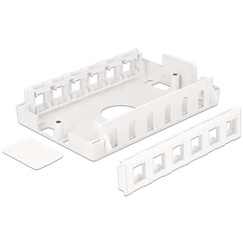 Delock Keystone surface mounted box with 12 ports and additional insert for 180 cable routing