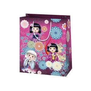 Gésa Style Geschenktasche mit japanischen Puppen und Blumenmuster - Geschenkverpackungen