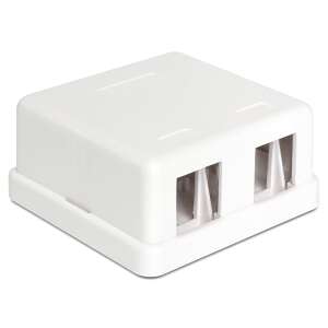 Delock Keystone puszka ścienna z 2 portami, biała - Akcesoria do modułu Keystone