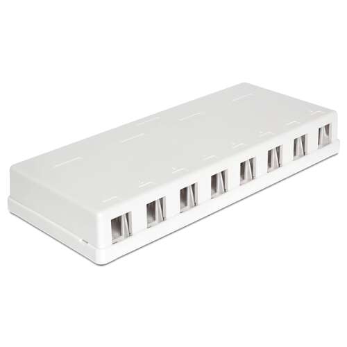 Delock Keystone Wandmontagebox mit 8 Ports, weiß