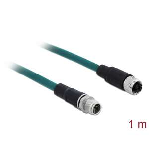 Delock Hálózati kábel M12 8 tűs X-kódú apa - anya TPU 1 m hosszú 91248800