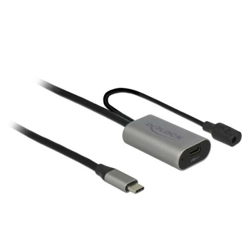 Delock Aktív USB-C Hosszabbító Kábel Tápcsatlakozóval - Kábel és tartozék