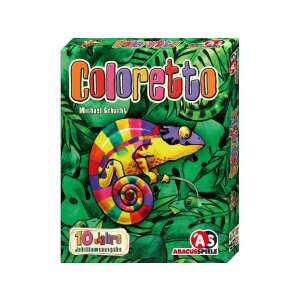 Кутия за настолна игра Coloretto, 10-та годишнина, с хамелеон на зелен фон - Настолна игра