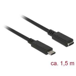 Delock SuperSpeed USB 3.1 Gen 1 USB Type-C to USB Type-C cable, 1.5m, black - USB Cable