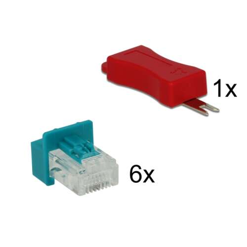 Delock RJ45 Biztonsági Klipsz Készlet - Hálózati Port Zár - Patch kábel